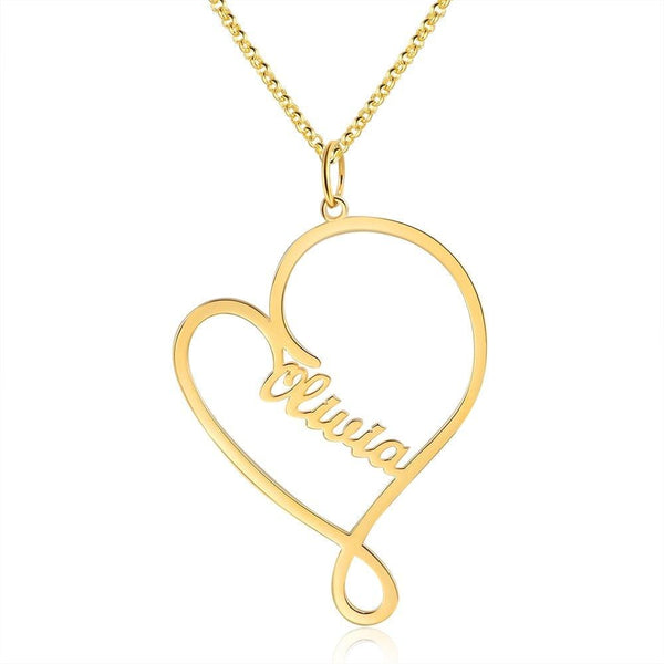 Handmade Heart Shaped Custom Name Necklace Gift For Her