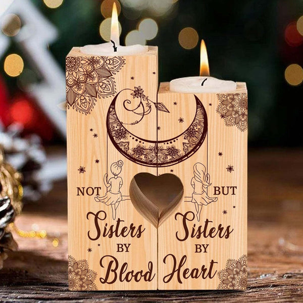 To My Sister-Not Sisters By Blood But Sisters By Heart Candlesticks