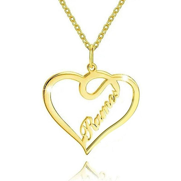 Custom Heart 1 Name Necklace Gift For Her