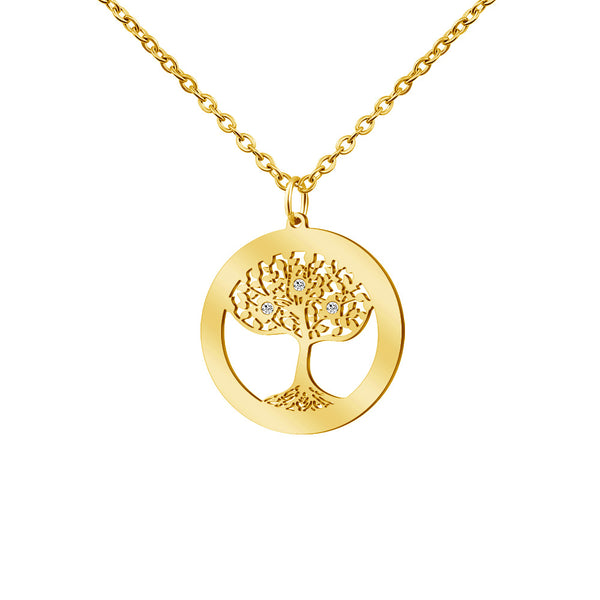 Tree Of Life Pendant Necklace With Three Diamond,The Best Gift For Mother's Day, For Women Girls Mom Grandma Wife Daughter Yourself