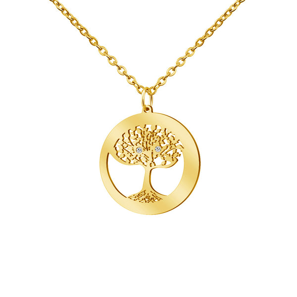 Tree Of Life Pendant Necklace With Two Diamond,The Best Gift For Mother's Day, For Women Girls Mom Grandma Wife Daughter Yourself