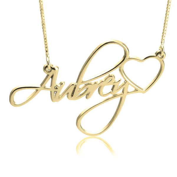 Personalized Simple Heart One Name Necklace Elegant Gift For Her