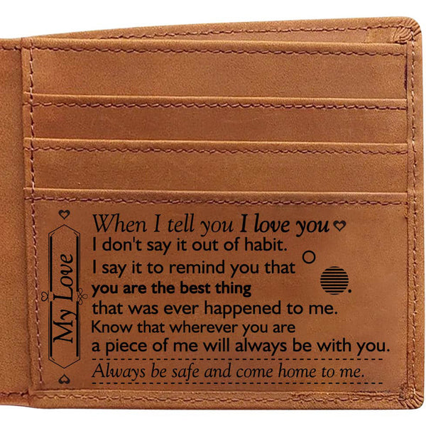 To My Love Unisex Genuine Leather Wallets Birthday Christmas Anniversary Valentine's Day Gift