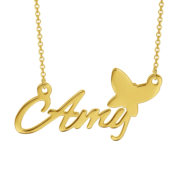 Elegant Butterfly Design Custom Name Necklace Gift For Her