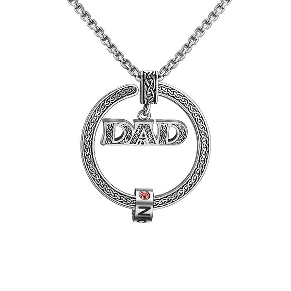 Personalized Name Necklace for Men Dad Necklace Engraved Initial Name Beads Charm Necklace for Men Customized Family Names Necklace for Dad Grandfather Birthday