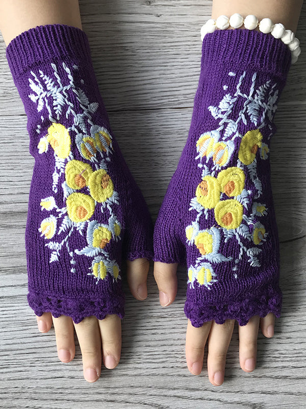 Hand Knit 100% Wool Fleece Lined Hand Warmer/Glove