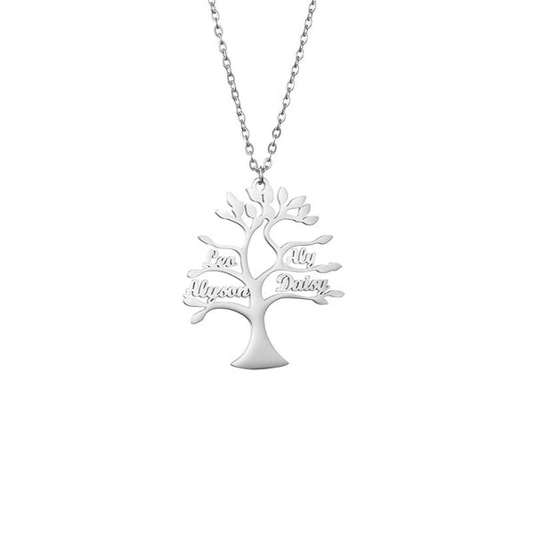 Personalized Family Tree Four Name Necklace Birthday Gift Valentine's Gift Christmas Gift