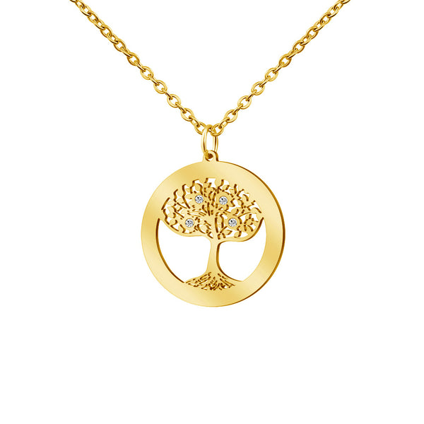 Tree Of Life Pendant Necklace With Four Diamond,The Best Gift For Mother's Day, For Women Girls Mom Grandma Wife Daughter Yourself