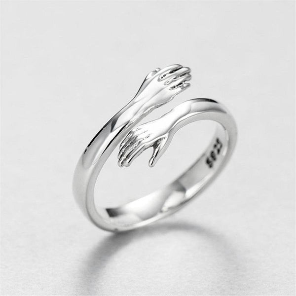 2022 New Hug Rings for Women Girls Open Promise Ring Jewelry ,Hug Hands Mens Rings Couples Wedding Bands