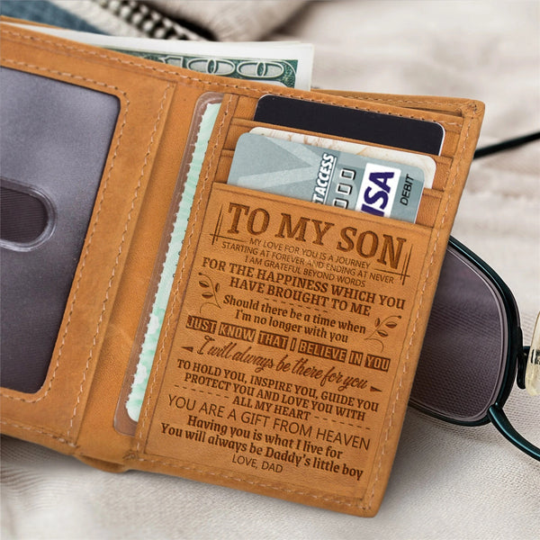 Tri-fold Leather Wallet To My Son - You Are Gift From Heaven