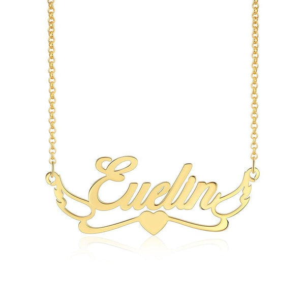 Personalized Women's Angel Wings Name Necklace