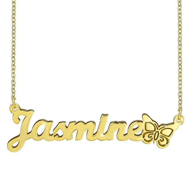 Butterfly Design Custom One Name Necklace Gift For Her