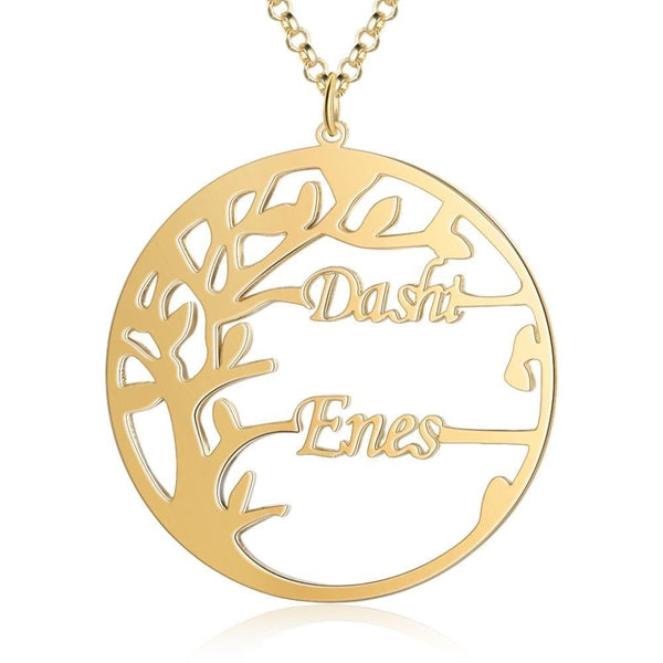 Personalized Name Necklace with  Family Tree of Life Pendant Necklace for Women Family Birthday Gifts