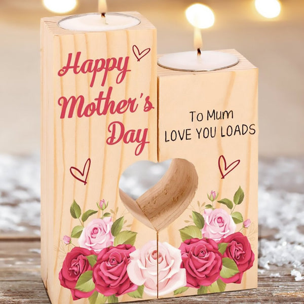 To My Mother-Happy Mother's Day To Mum Love You Loads Candlesticks