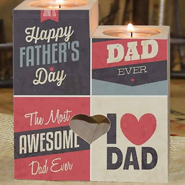 To My Dad-June Is Happy Father's Day I Love Dad Candlesticks