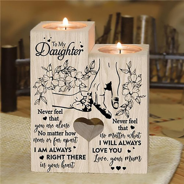 To My Daughter-I Am Always Right There In Your Heart Candlesticks