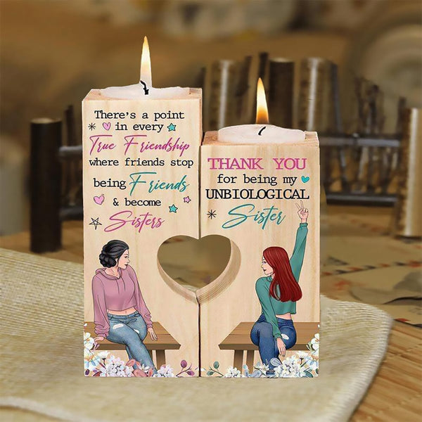 To My Bestie-Thank You For Being My Unbiological Sister Candlesticks